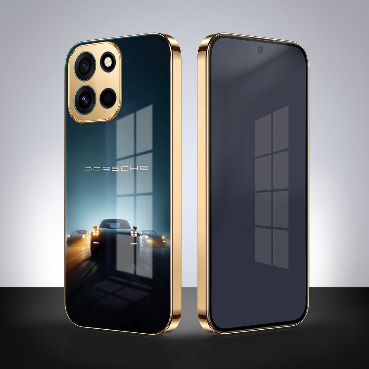 OnePlus Nord 6 5G Porsche Luxury Gold Electroplated Glass Phone Back Case