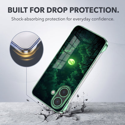 iPhone 16 Plus 5G Midnight Moon Green Printed  Frameless Back Case