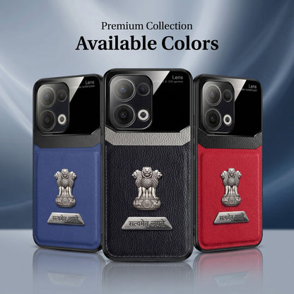 Oppo Reno 13 5G Satyamev Jayate 2-in-1 Emblem Leather Lens Protective Back Case