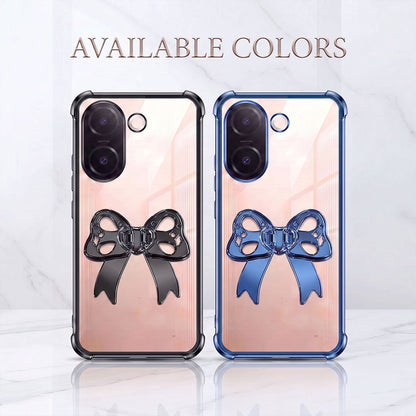 Vivo V60e 5G Stylish Bow Knot Stand Transparent Shockproof Airbag Phone Case