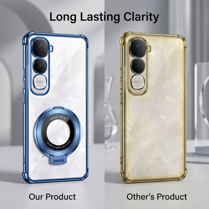 Vivo Y400 Pro 5G Original Luxury Magnifier Ring Stand Shockproof Airbags Corner Case