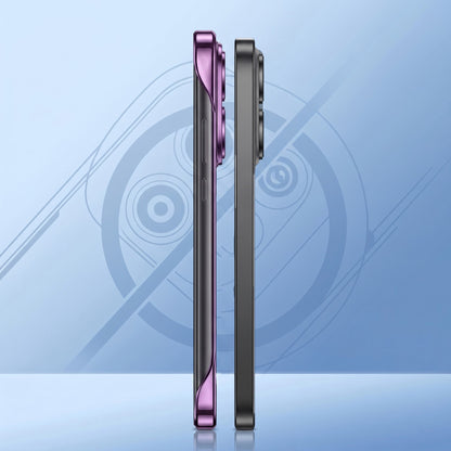 Oppo Reno 13 Pro 5G Glitter Hearts Purple Printed  Frameless Back Case