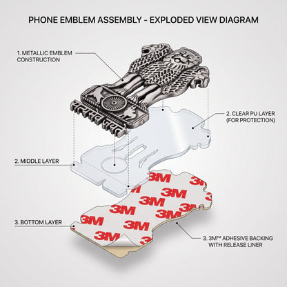 Vivo X300 Pro 5G Compatible Satyamev Jayate 3D Metal Emblem Sticker