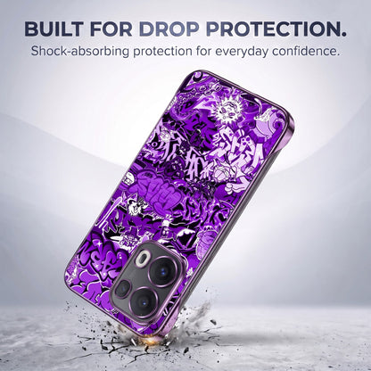 Oppo Reno 13 Pro 5G Street Rush Purple Printed  Frameless Back Case