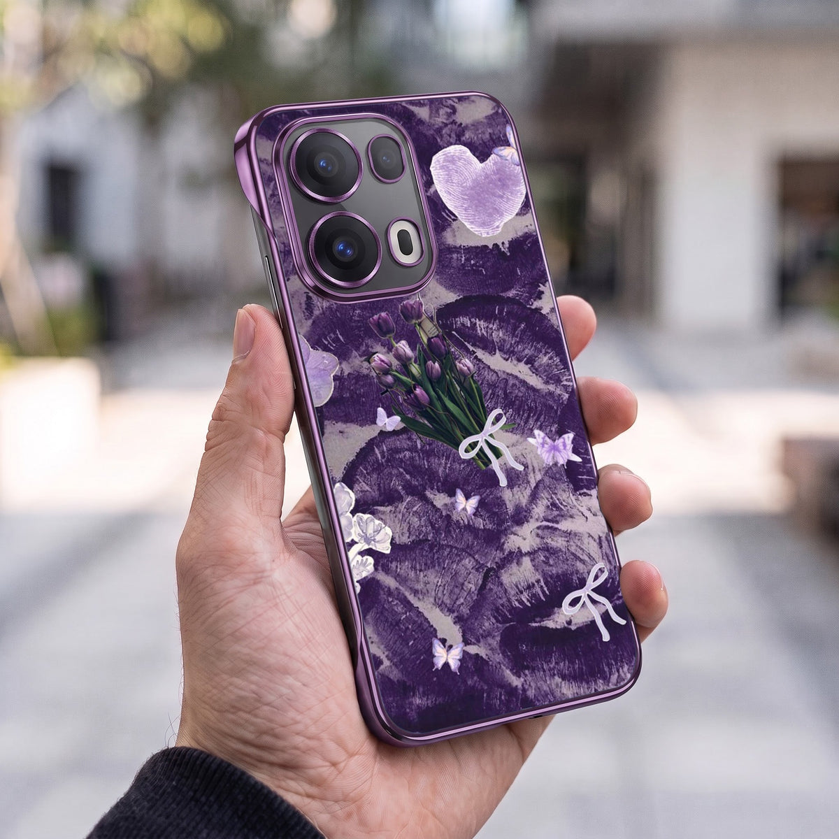 Oppo Reno 13 Pro 5G Lavender Kiss Purple Printed  Frameless Back Case