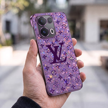 Oppo Reno 13 Pro 5G Luxury LV Purple Printed  Frameless Back Case
