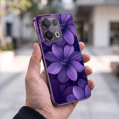 Oppo Reno 13 Pro 5G Royal Petals Purple Printed  Frameless Back Case