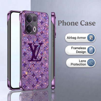 Oppo Reno 13 Pro 5G Luxury LV Purple Printed  Frameless Back Case