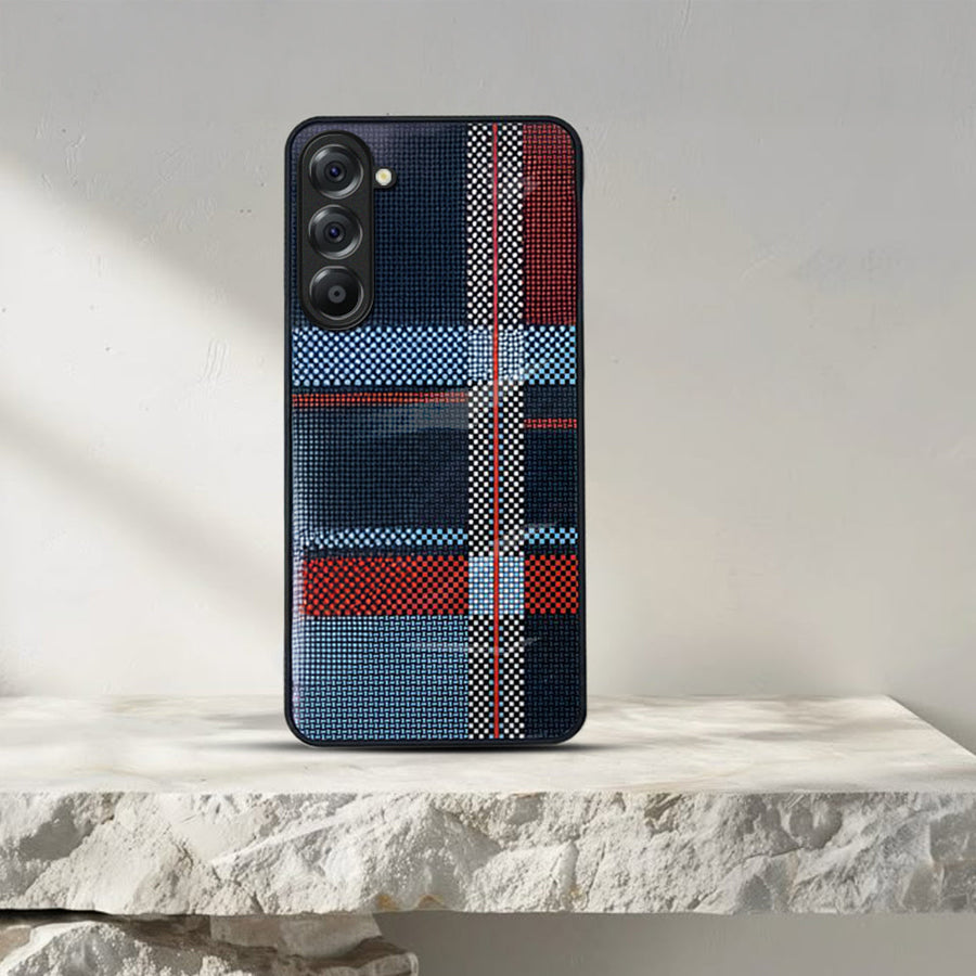 Samsung Galaxy A36 Luxury Grid Pattern Glass Back Shockproof Case