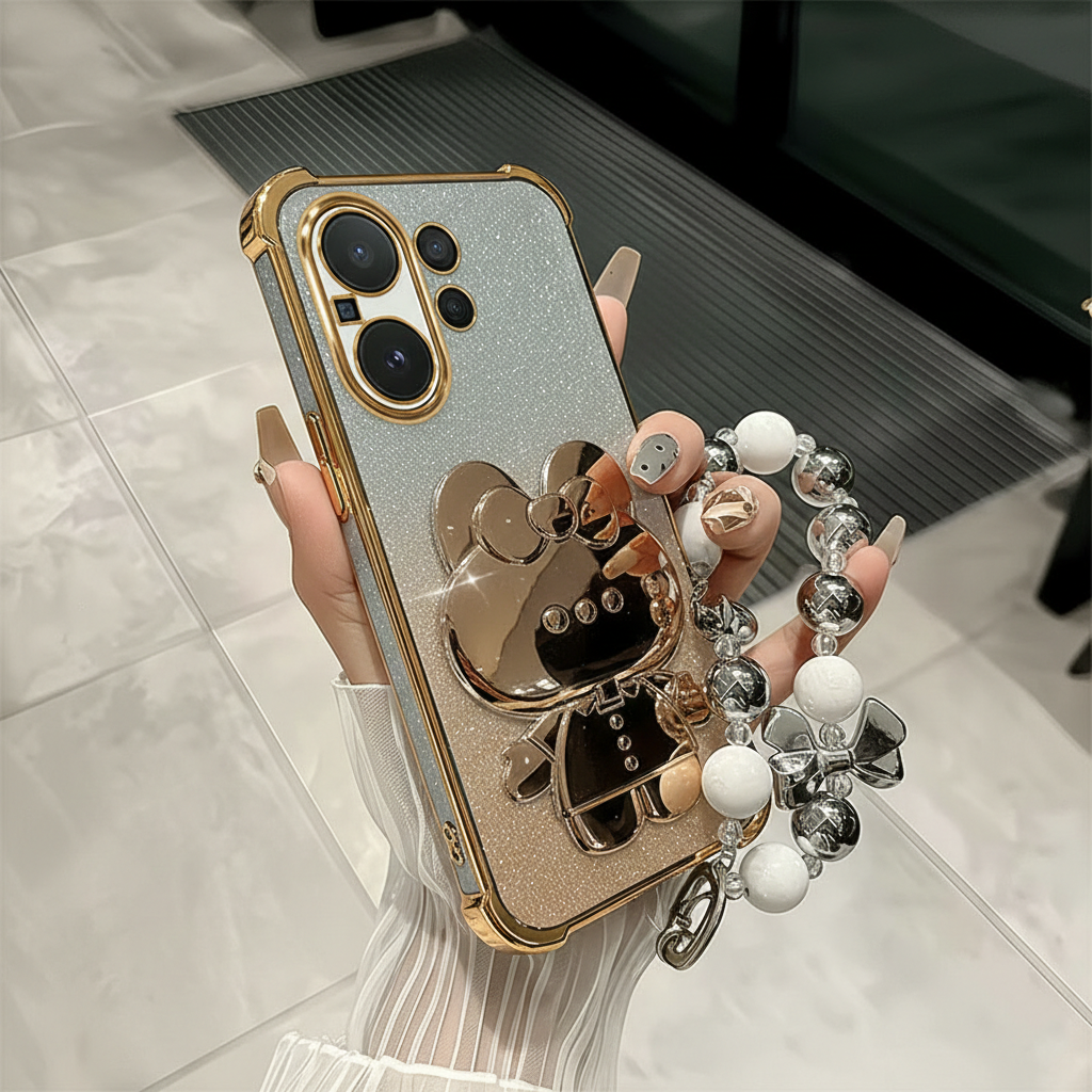 Vivo V60 5G Minimal Rabbit Design with Luxury Strap Phone Case