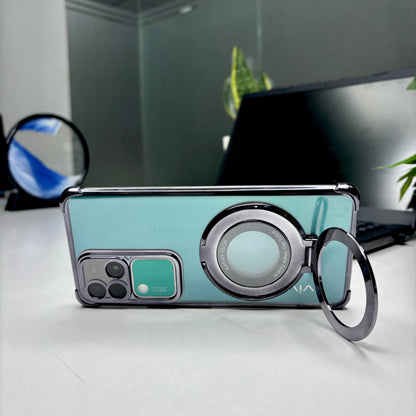 Vivo V30 Pro 5G Original Luxury Magnifier Ring Stand Shockproof Airbags Corner Case