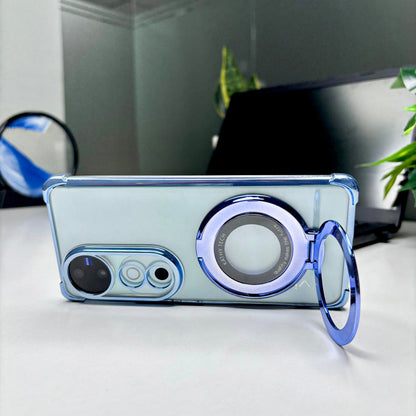 Vivo V40 5G Original Luxury Magnifier Ring Stand Shockproof Airbags Corner Case