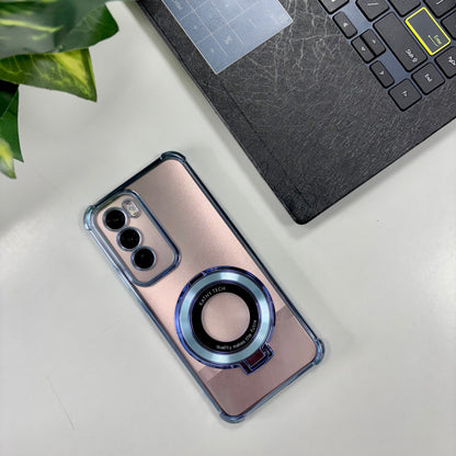 Oppo Reno12 Pro 5G Original Luxury Magnifier Ring Stand Shockproof Airbags Corner Case