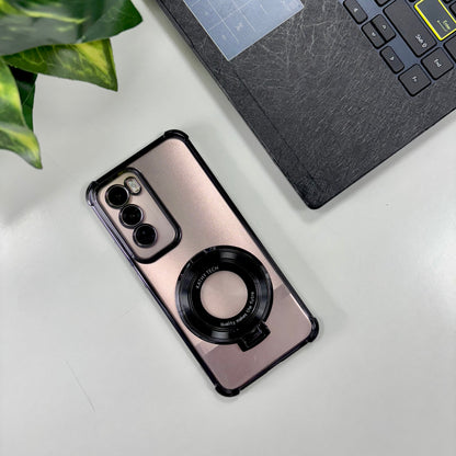 Oppo Reno12 5G Original Luxury Magnifier Ring Stand Shockproof Airbags Corner Case
