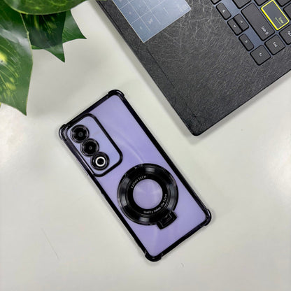 Oppo A3 Pro 5G Original Luxury Magnifier Ring Stand Shockproof Airbags Corner Case
