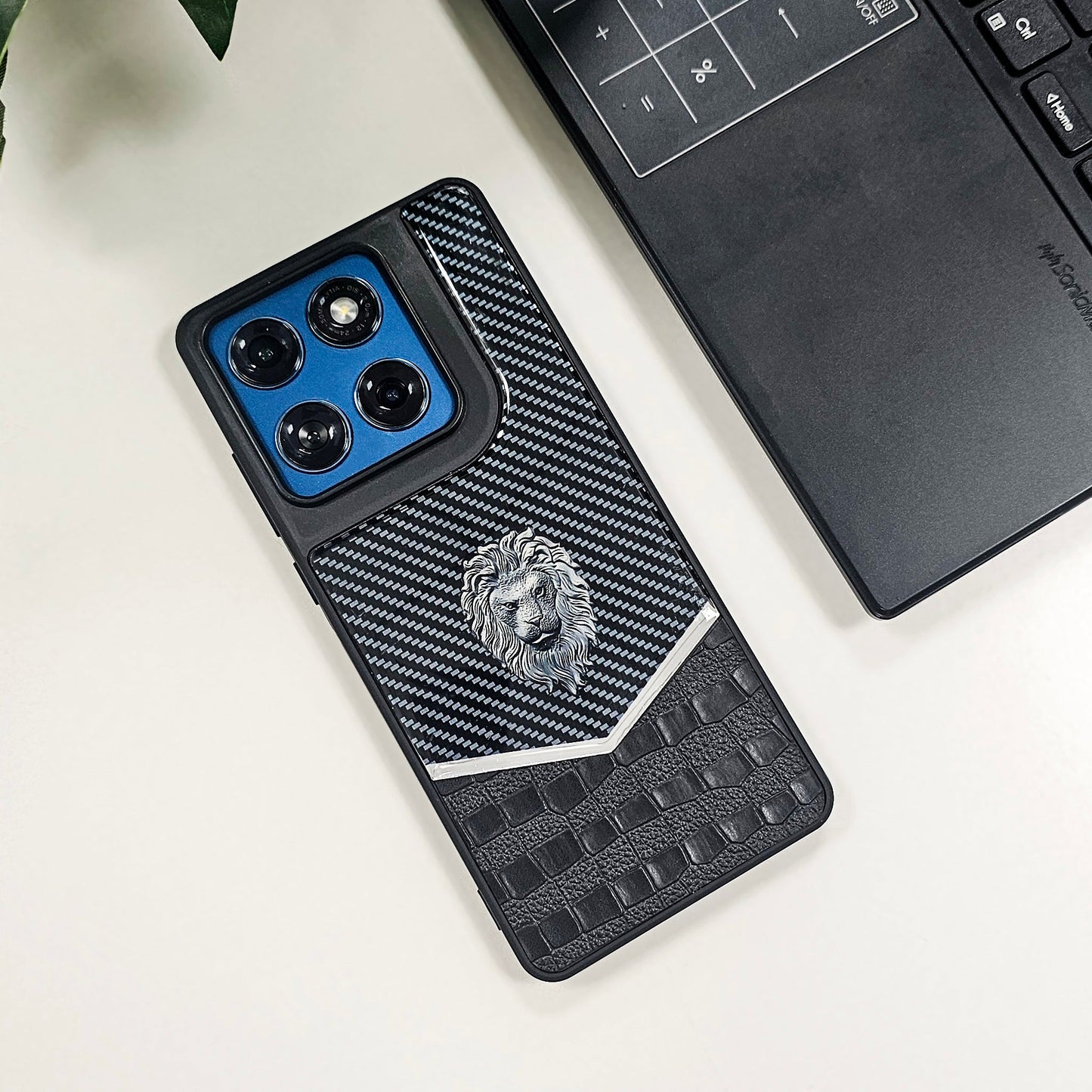 Motorola Edge 60 Fusion 5G Luxury Lion Pattern Leather And Liquid Silicone Case
