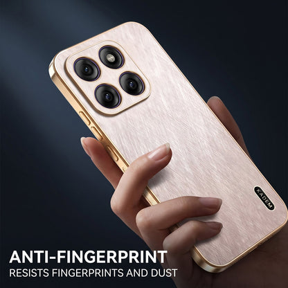 Motorola Edge 70 5G Premium Electroplated Frame Gold Thread Pattern Soft Case
