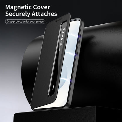 Samsung Galaxy A56 5G Smart Side Window Flip Leather Case