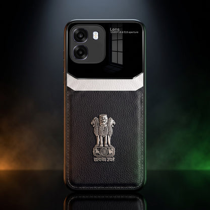 Oppo K14 5G Satyamev Jayate 3D Metal Leather Back Case