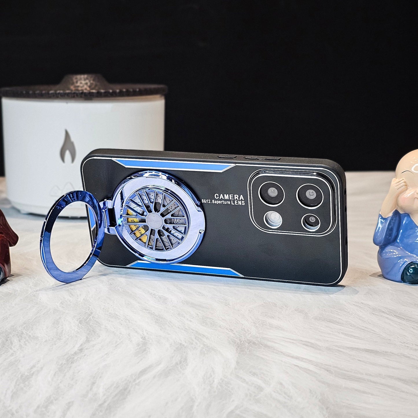 Oppo Reno 13 5G Stress Buster Wheel Aluminium Metal Scratch Resistant Back Case