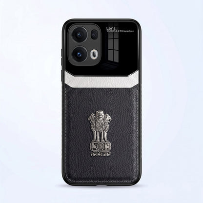 Oppo Reno 13 Pro 5G Satyamev Jayate 3D Metal Leather Back Case