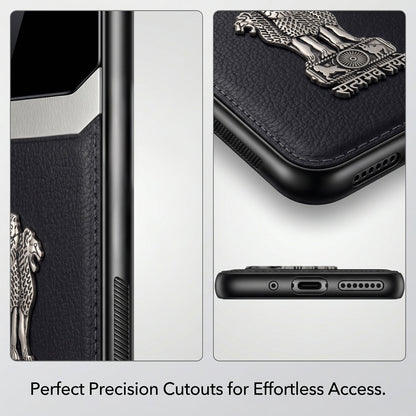 Oppo Reno 13 Pro 5G Satyamev Jayate 3D Metal Leather Back Case