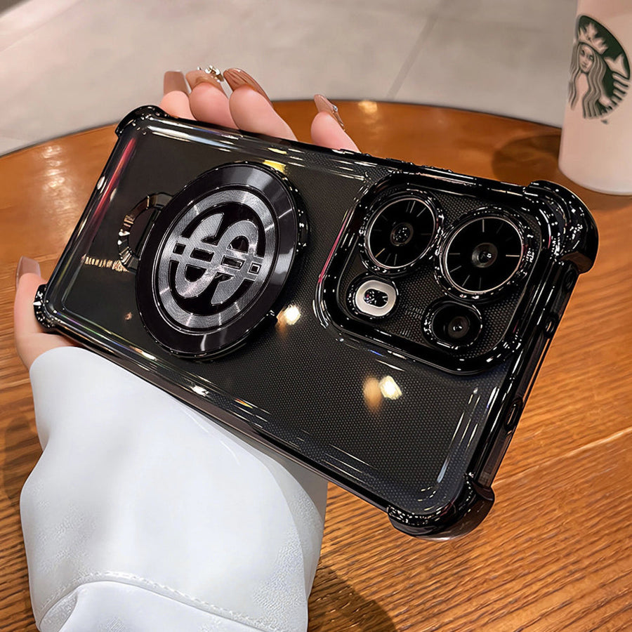 Oppo Reno14 5G Four Corner Airbags 100% Original Astro Money Magnet Rotating Dollar Case