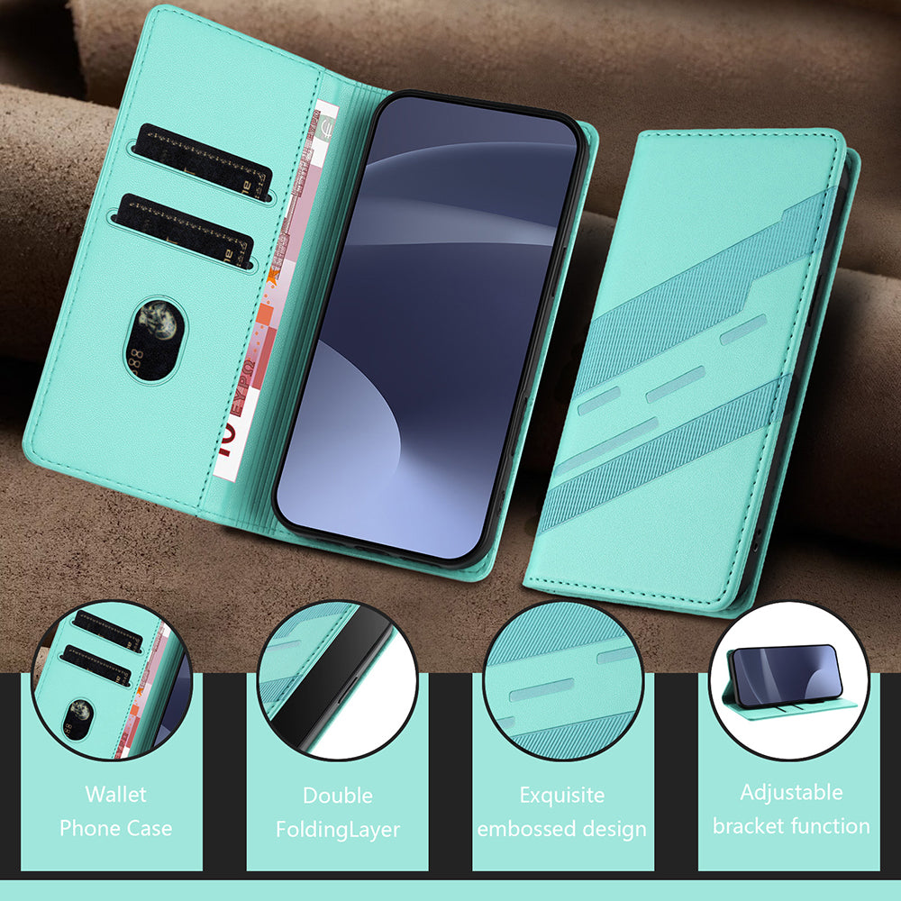 Magnetic wallet flip cover for Oppo Reno 12 Pro 5G with embossed texture