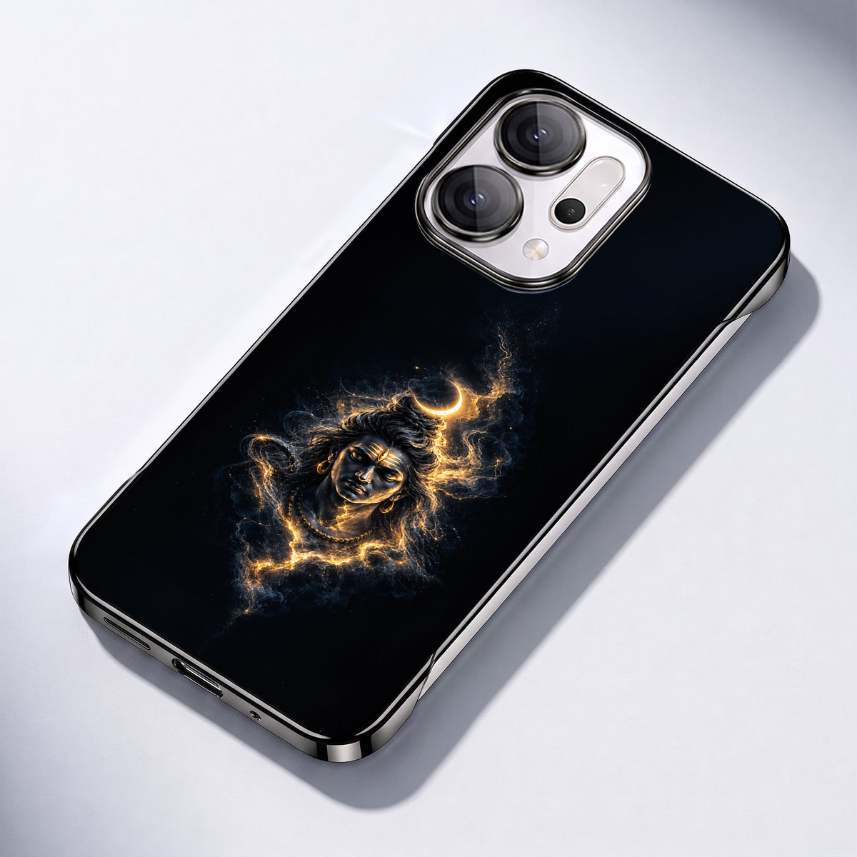 Oppo Reno 14 5G Devine Mahadev Black Printed  Frameless Back Case