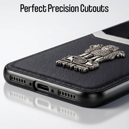 Oppo Reno 13 5G Satyamev Jayate 3D Metal Leather Back Case
