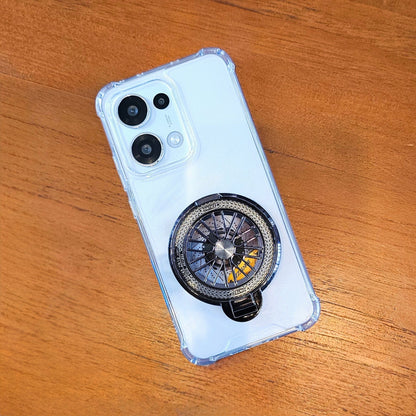 Oppo Reno 13 5G 100% Original Transparent Four Corner Stress Buster Wheel Case