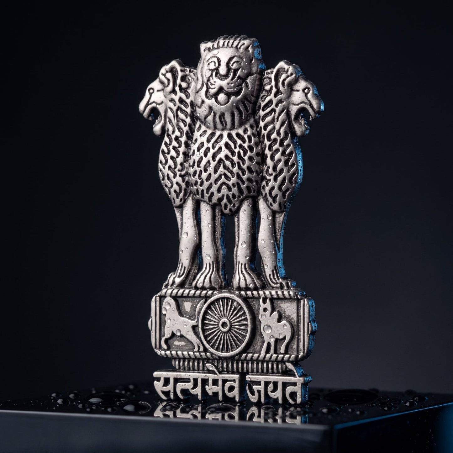 Oppo A5x 5G Compatible Satyamev Jayate 3D Metal Emblem Sticker
