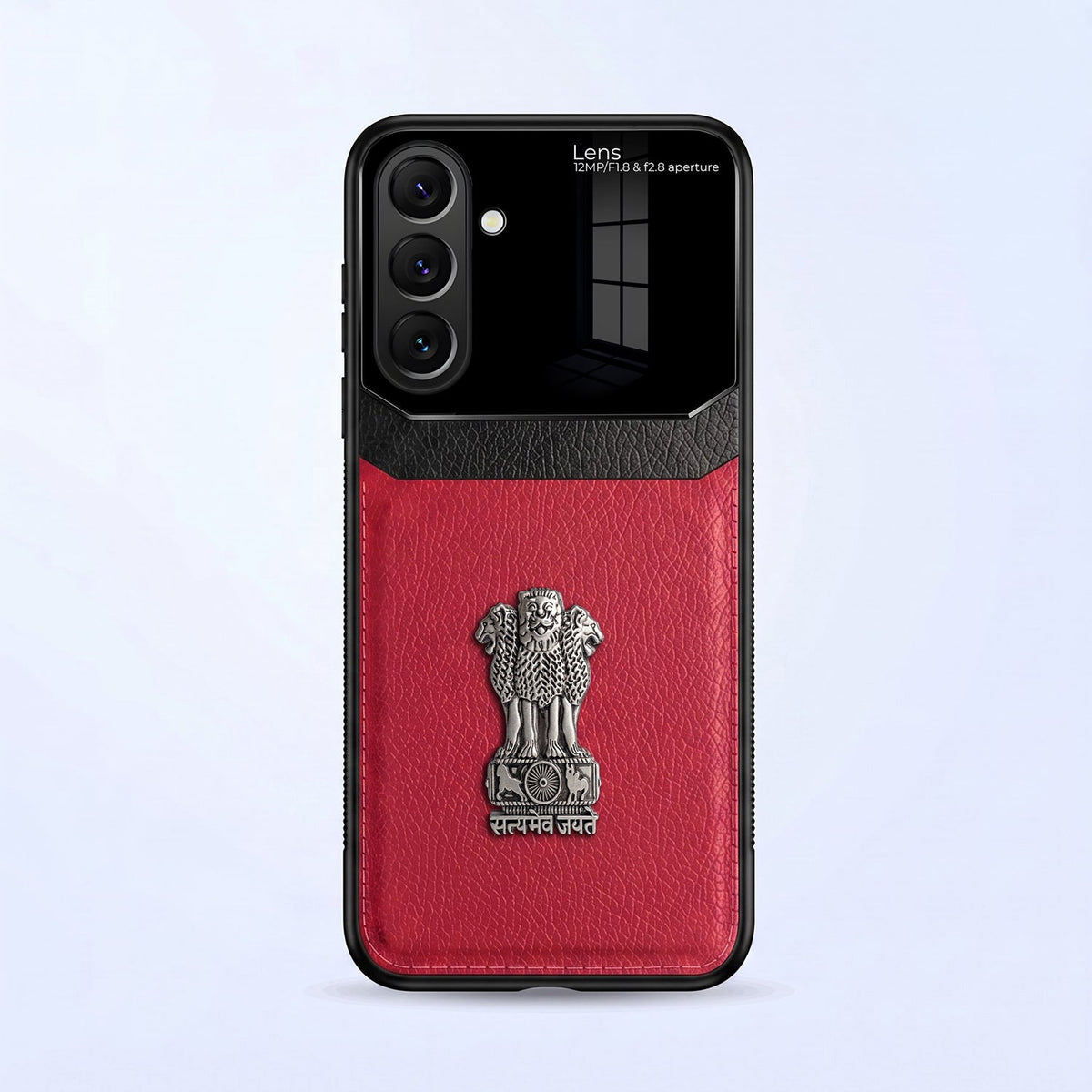 Samsung Galaxy A57 5G Satyamev Jayate 3D Metal Leather Back Case