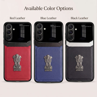 Samsung Galaxy A27 5G Satyamev Jayate 3D Metal Leather Back Case