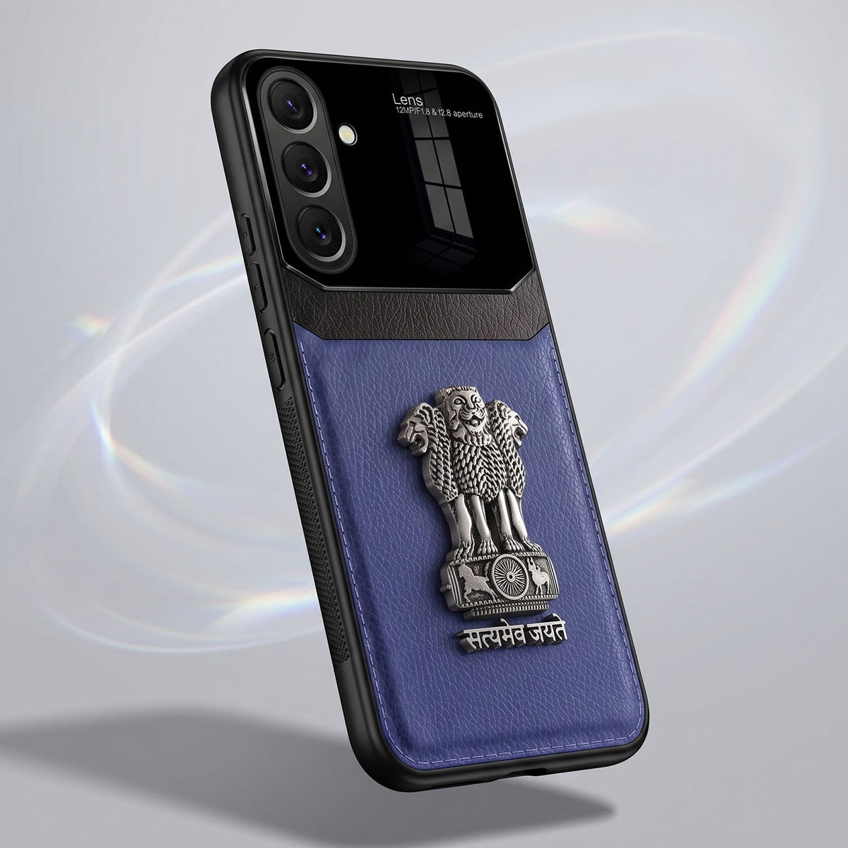 Samsung Galaxy A37 5G Satyamev Jayate 3D Metal Leather Back Case