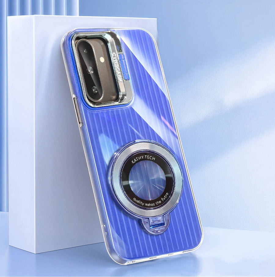 Samsung Galaxy A56 5G Luxury Dual Layer Hybrid Camera Magnifier Ring Stand Case