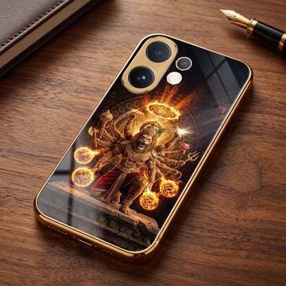 Vivo T4 Pro 5G Lord Narasimha Gold Electroplated Glass Phone Back Case
