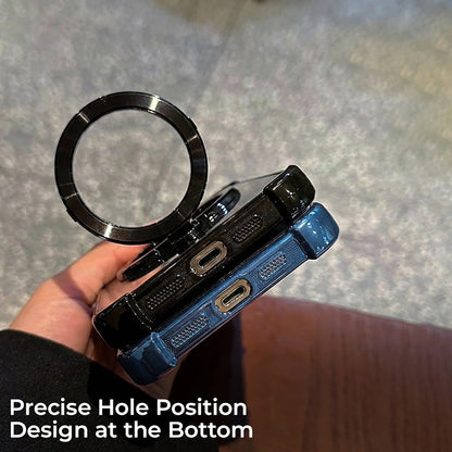 Vivo T5x 5G Original Luxury Magnifier Ring Stand Shockproof Airbags Corner Case