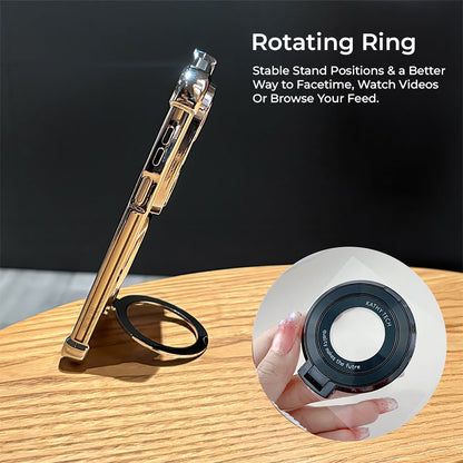 Vivo T5x 5G Original Luxury Magnifier Ring Stand Shockproof Airbags Corner Case