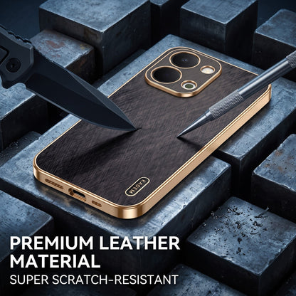 Vivo T5X 5G Premium Electroplated Frame Gold Thread Pattern Soft Case