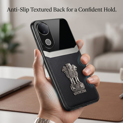 Vivo V50 5G Satyamev Jayate 3D Metal Leather Back Case