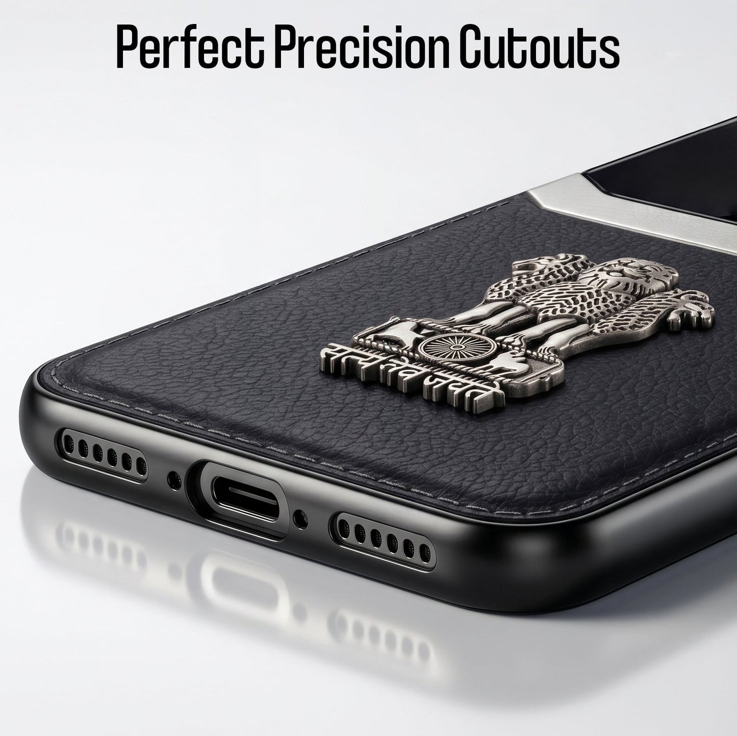 Vivo V50 5G Satyamev Jayate 3D Metal Leather Back Case