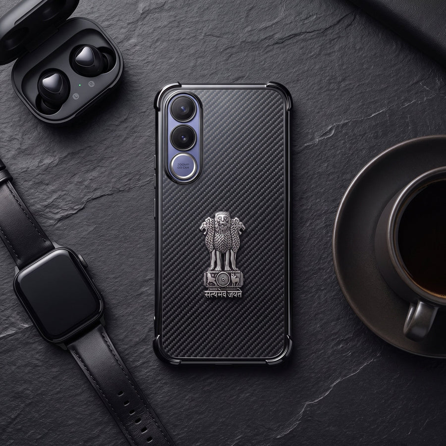 Vivo V70 FE 5G Satyamev Jayate 3D Metal Emblem Back Case