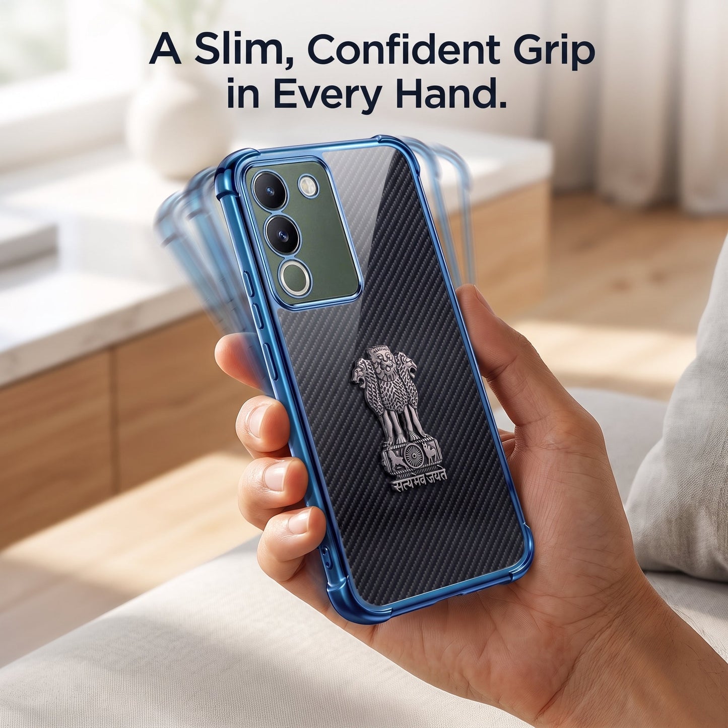 Vivo Y200 5G Satyamev Jayate 3D Metal Emblem Back Case