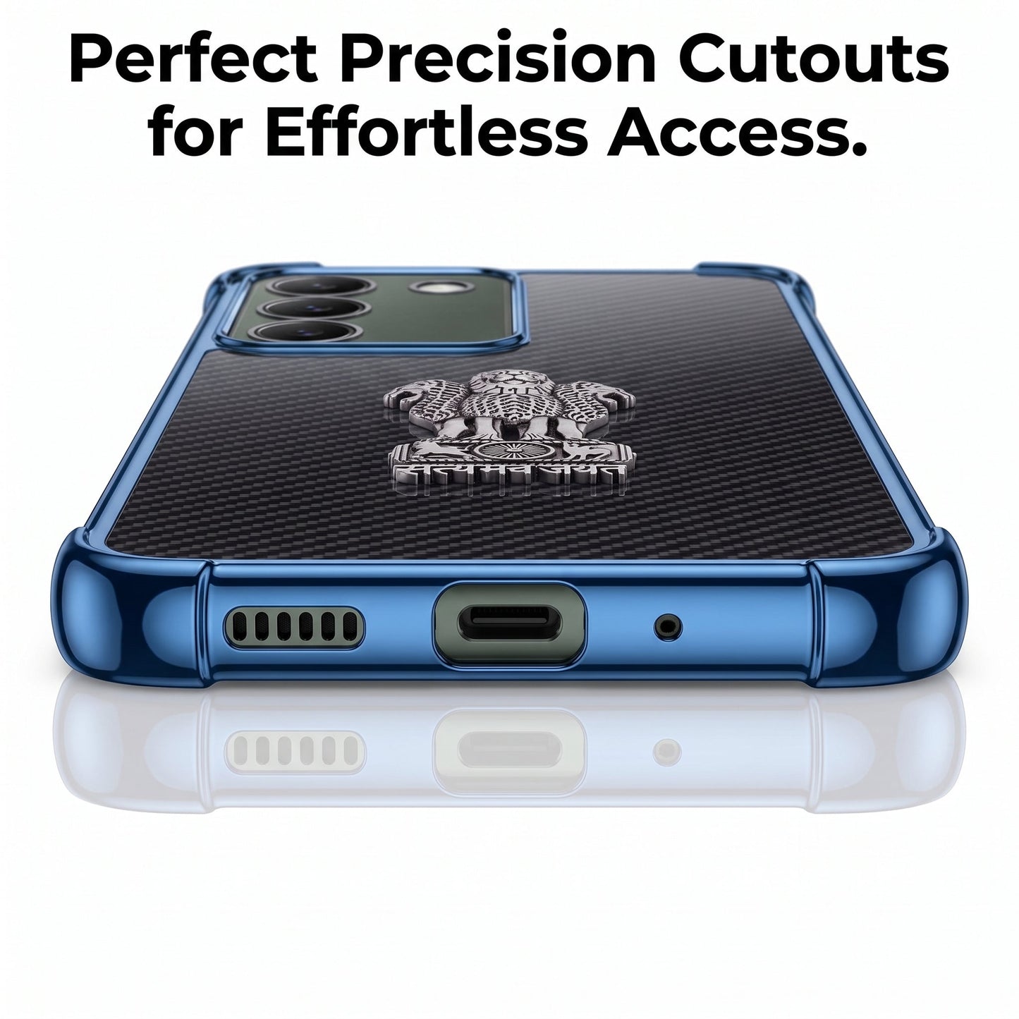Vivo Y200 5G Satyamev Jayate 3D Metal Emblem Back Case