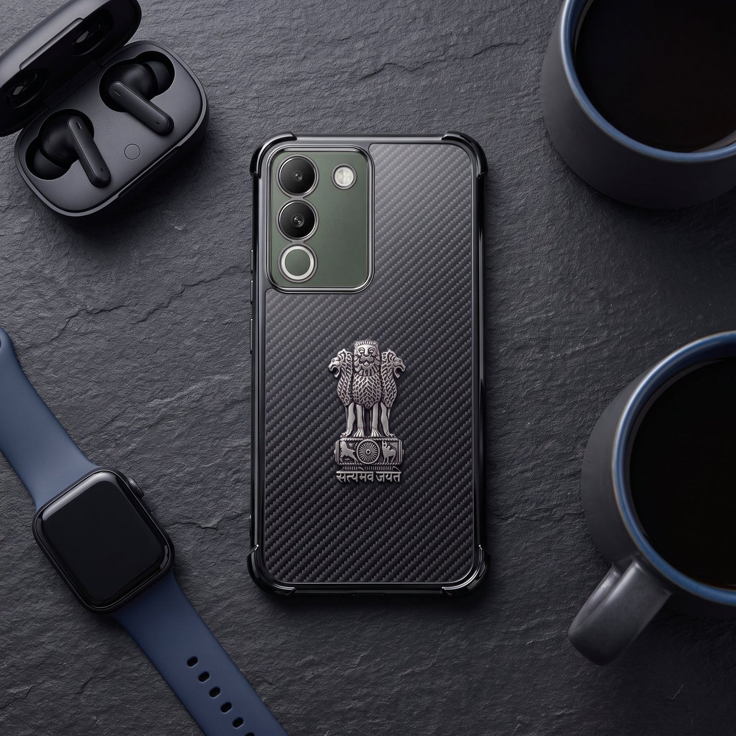 Vivo Y200 5G Satyamev Jayate 3D Metal Emblem Back Case