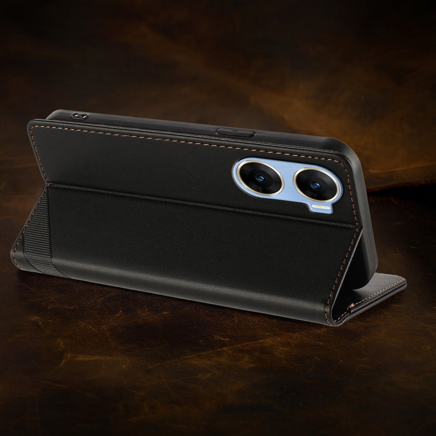 Magnetic leather flip case with card holder for Vivo V29e 5G