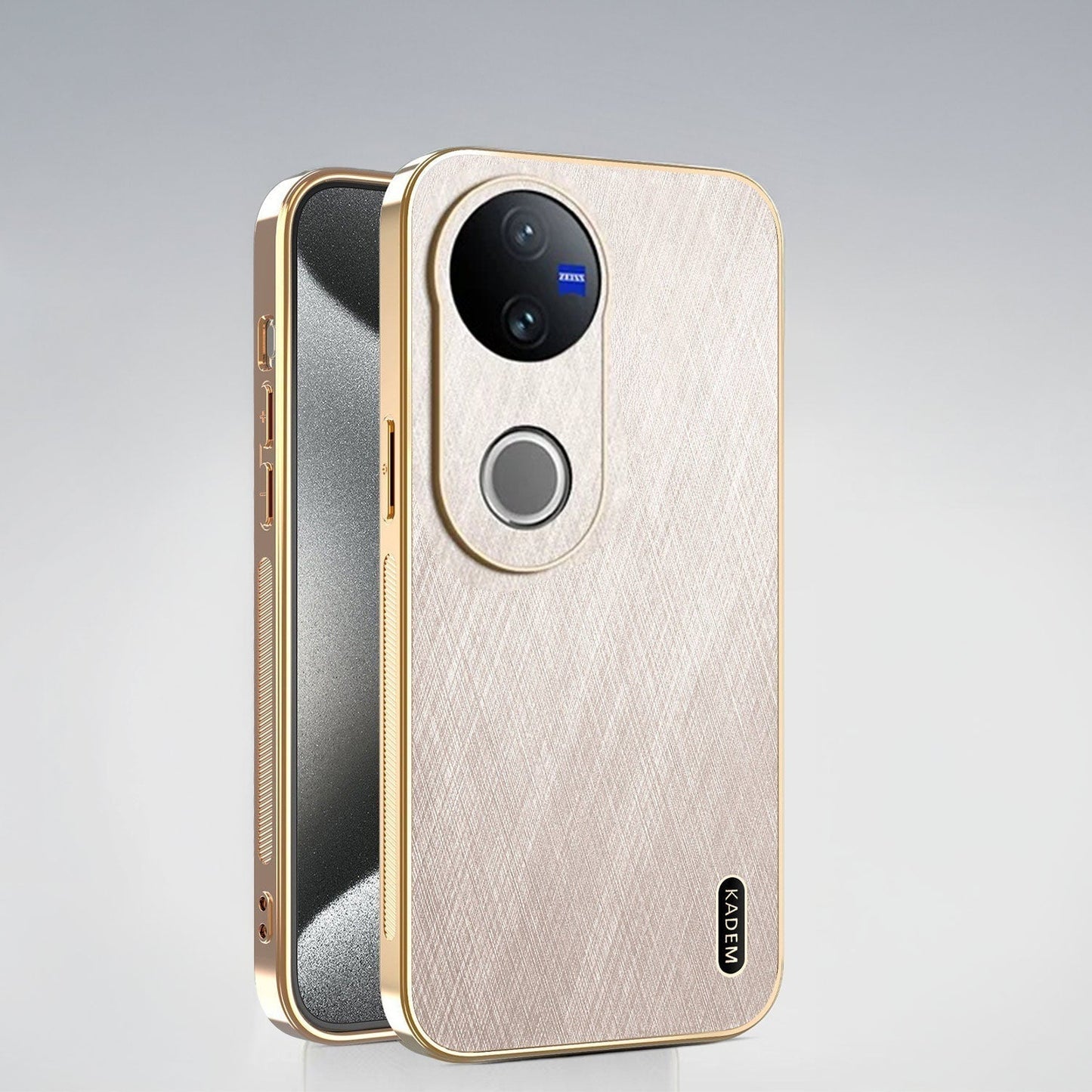 Vivo V50 5G Premium Electroplated Frame Gold Thread Pattern Soft Case