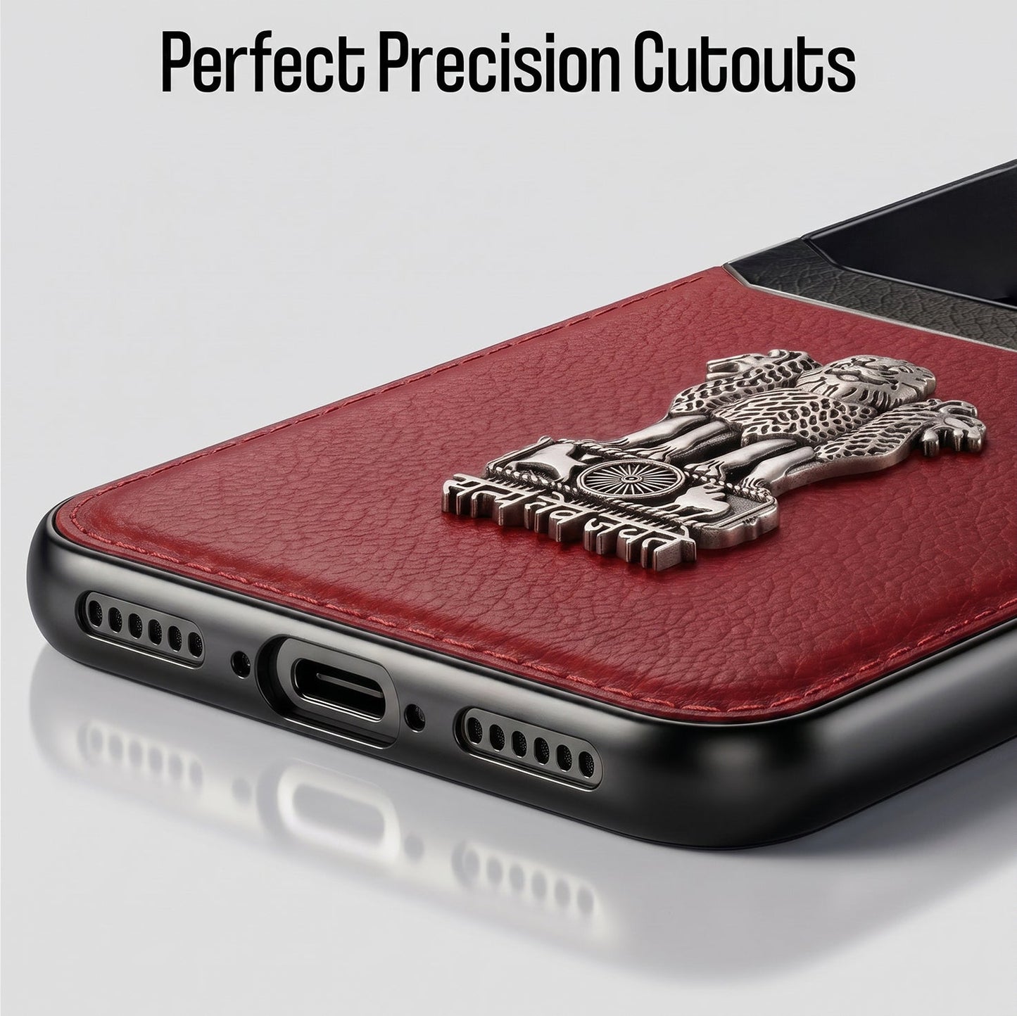 Vivo V50 5G Satyamev Jayate 3D Metal Leather Back Case