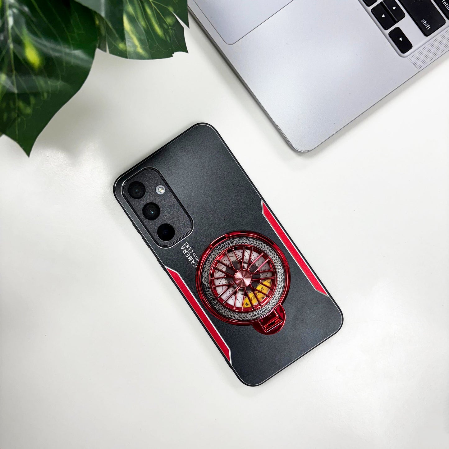 Samsung Galaxy S24 FE 5G Best Selling Stress Buster Wheel Aluminium Metal Scratch Resistant Back Case